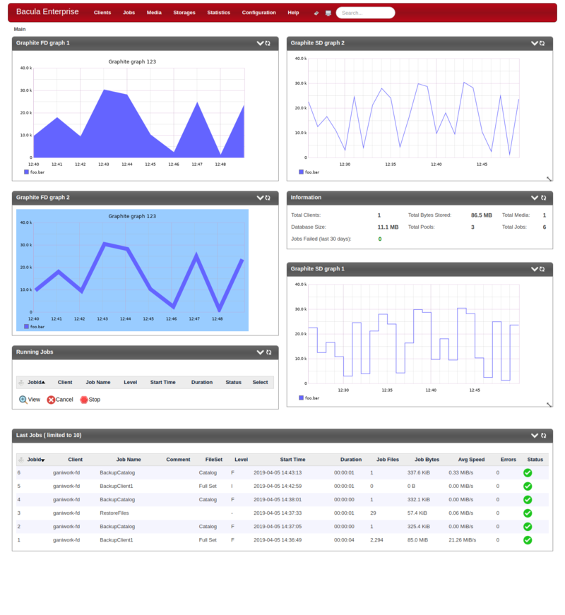 Page Composer BWeb Bacula Enterprise 12