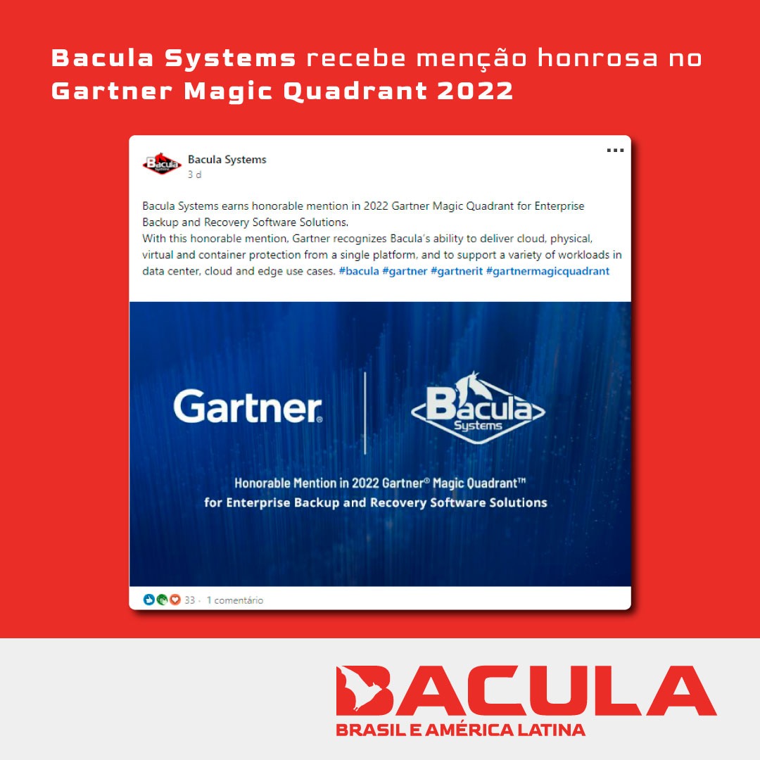 Menção Honrosa no Gartner Magic Quadrant 2022